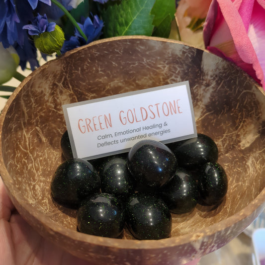 Green Goldstone Tumble Stone