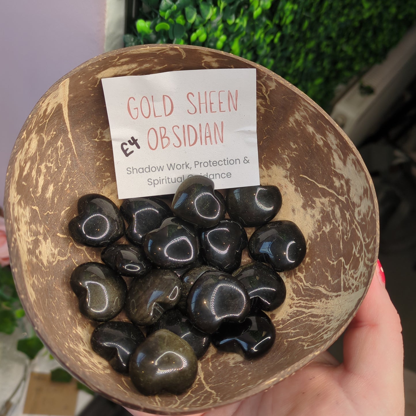 Small Gold Sheen Obsidian Heart