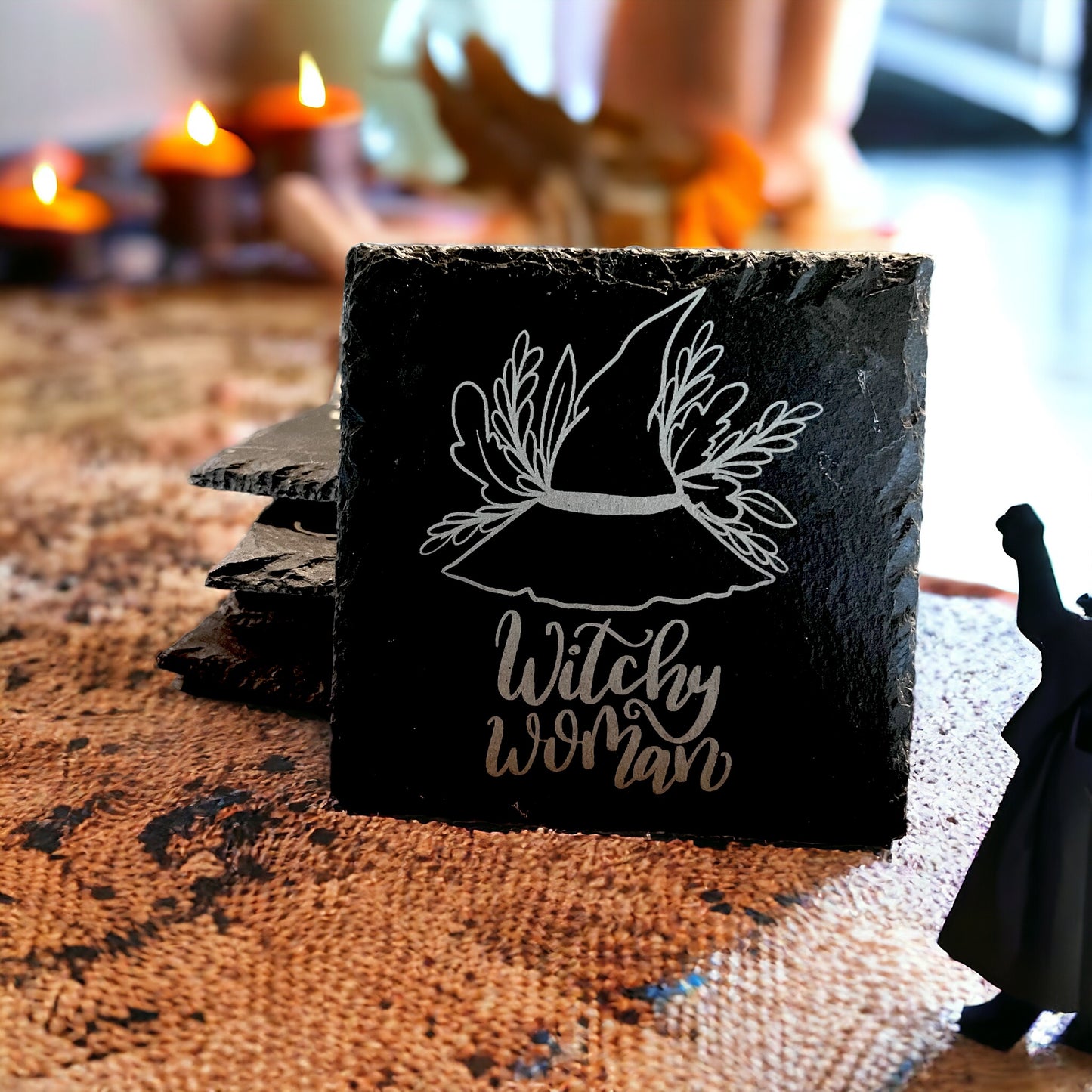 Witchy Slate Coaster by Curunír Crafts