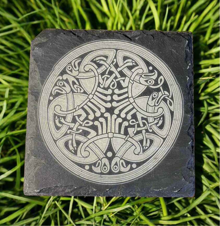 Celtic Knot Slate Coaster by Curunír Crafts