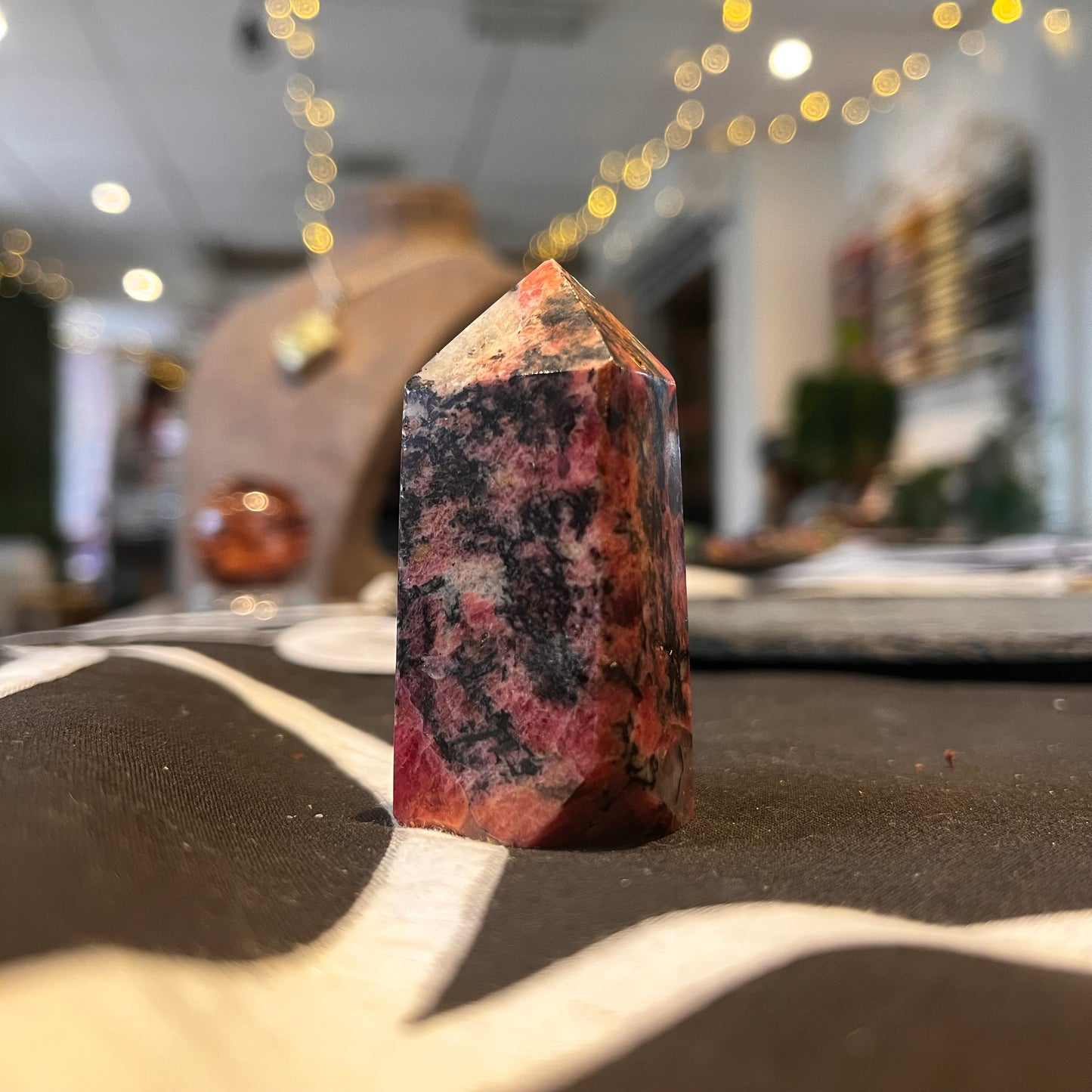 Rhodonite in Quartz Obelisk (RO1)