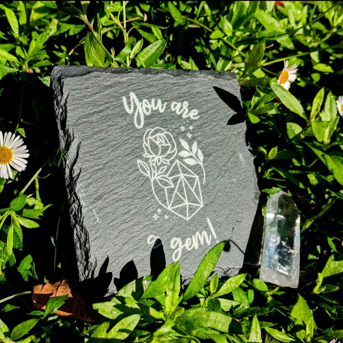 Crystal Themed Slate Coaster by Curunír Crafts