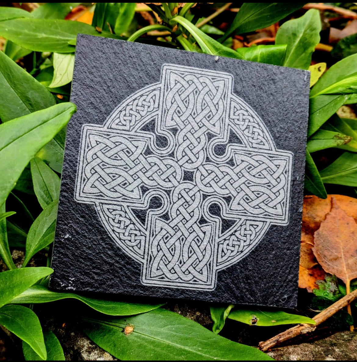 Celtic Knot Slate Coaster by Curunír Crafts