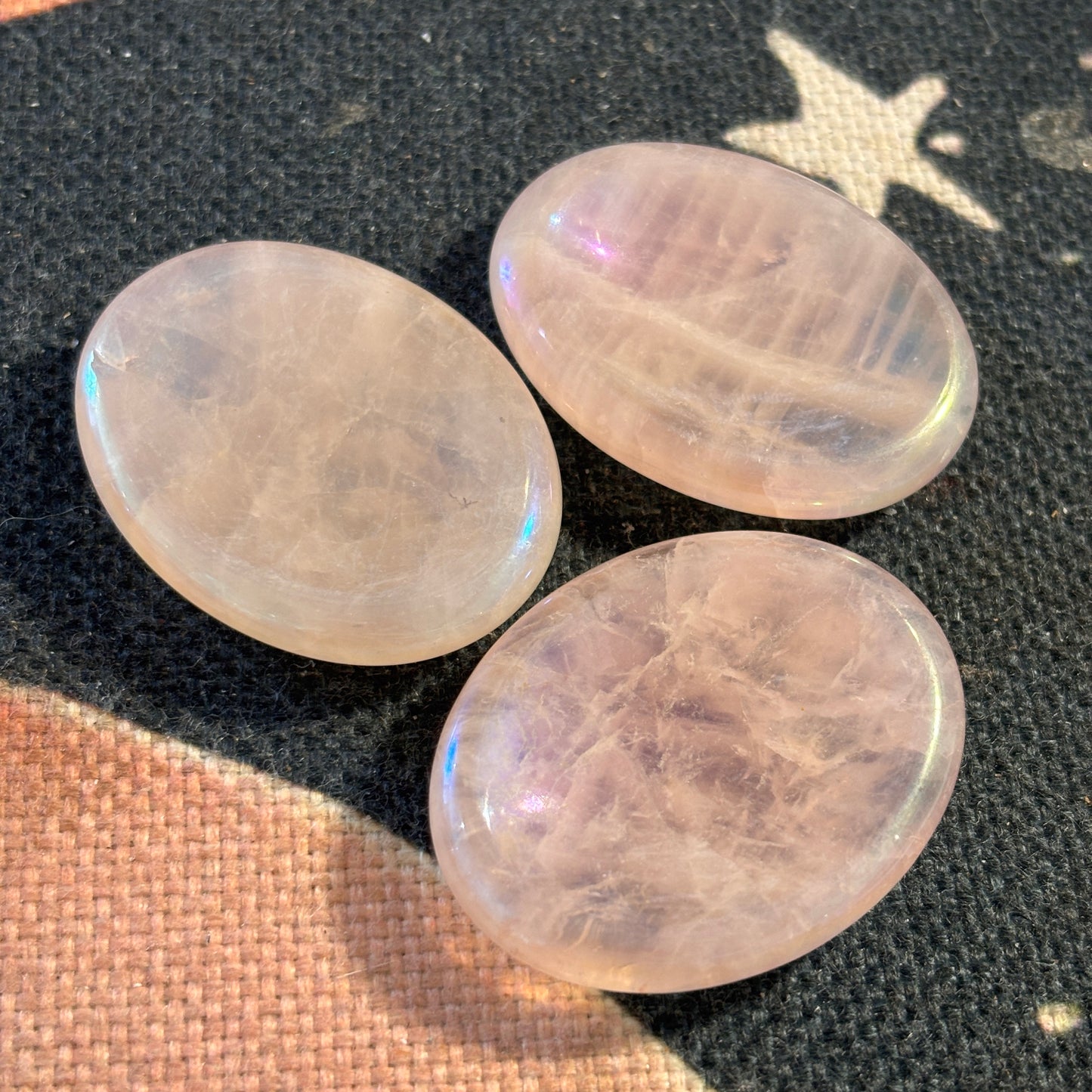 Aura Rose Quartz Worry Stones