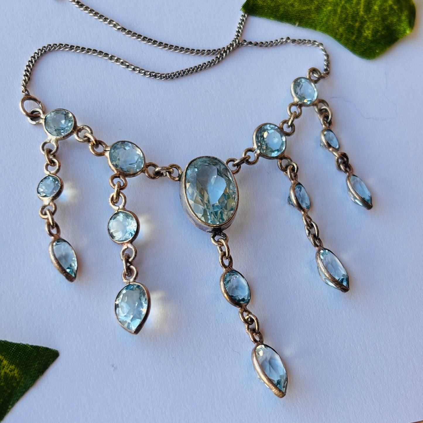 Princess Aquamarine Necklace (Sterling Silver)