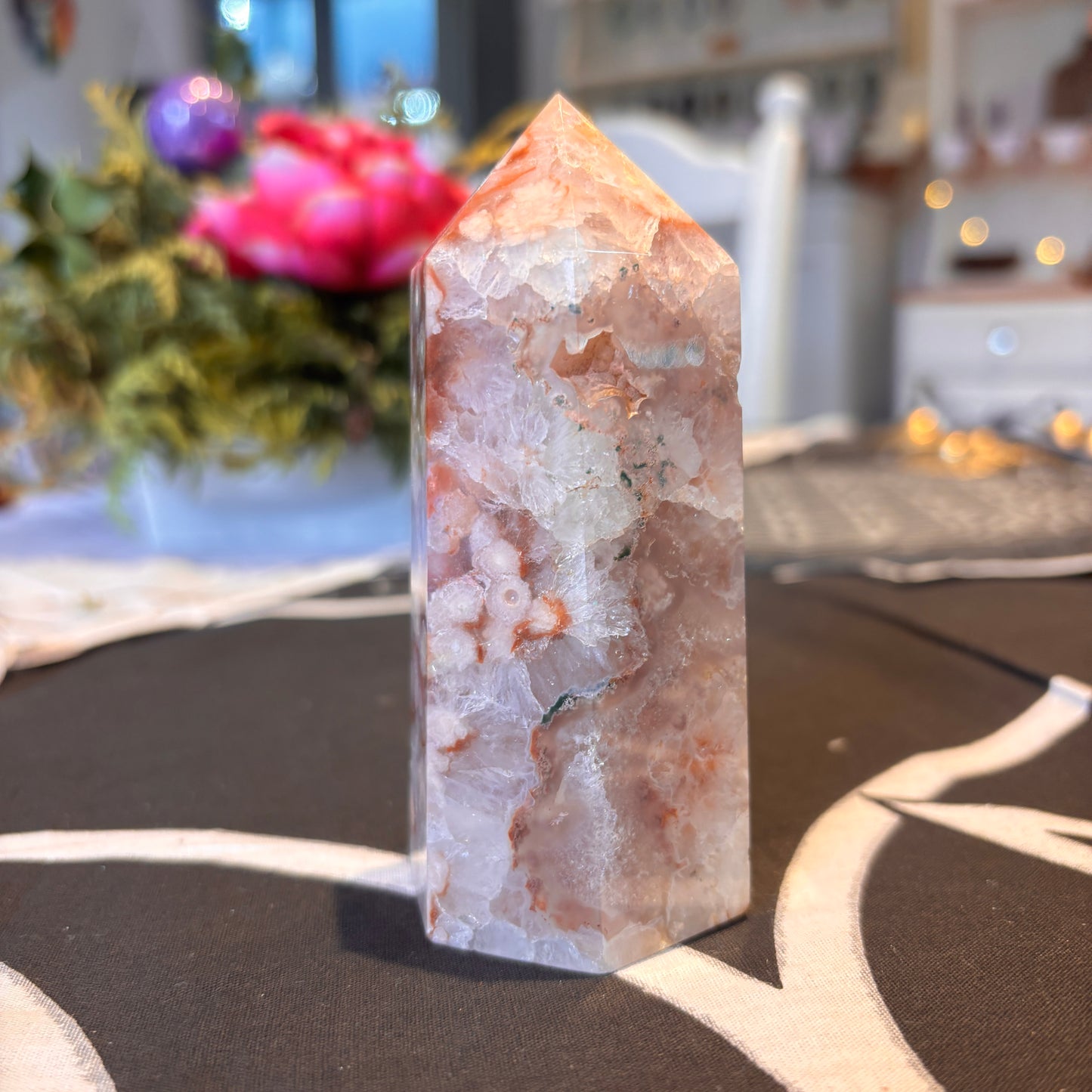 Cherry Blossom Agate & Pink Amethyst Tower (CPA02)