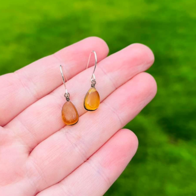 Tegan’s Sterling Silver Amber Earrings