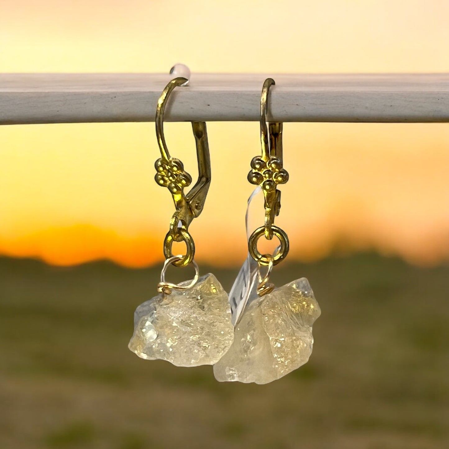 Tegan’s Gold Plated Heat Treated Amethyst Earrings