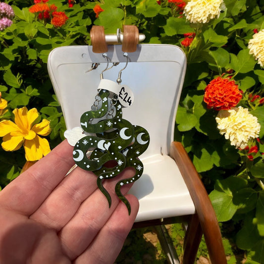 Tegan’s Sterling Silver Cloud Snake Earrings