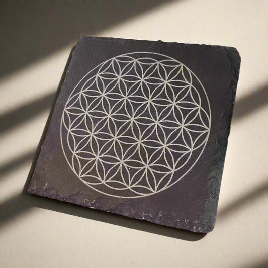 Sacred Geometry Slate Coaster by Curunír Crafts