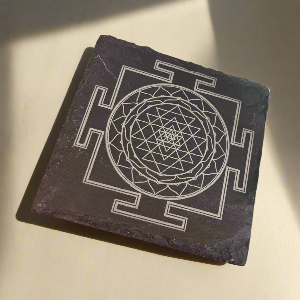 Sacred Geometry Slate Coaster by Curunír Crafts
