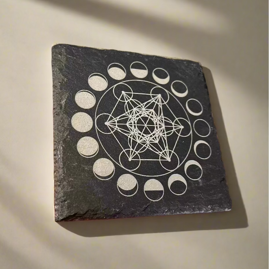 Sacred Geometry Slate Coaster by Curunír Crafts