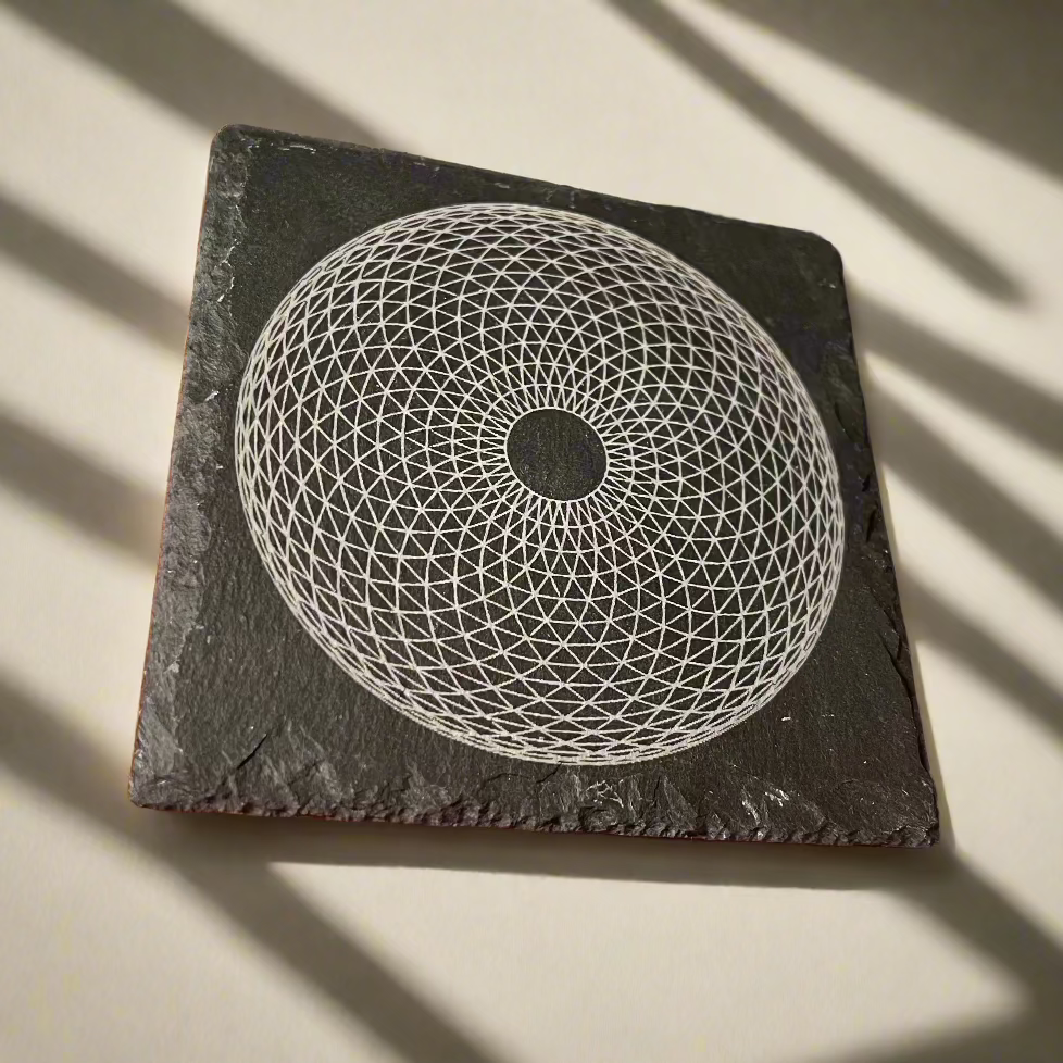 Sacred Geometry Slate Coaster by Curunír Crafts