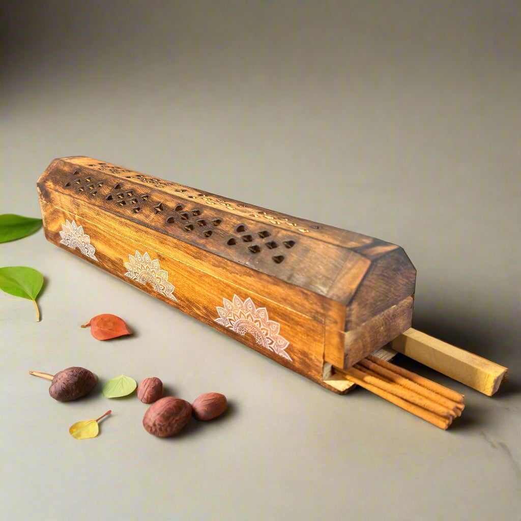 Mandala Smoke Box with Incense Gift Set