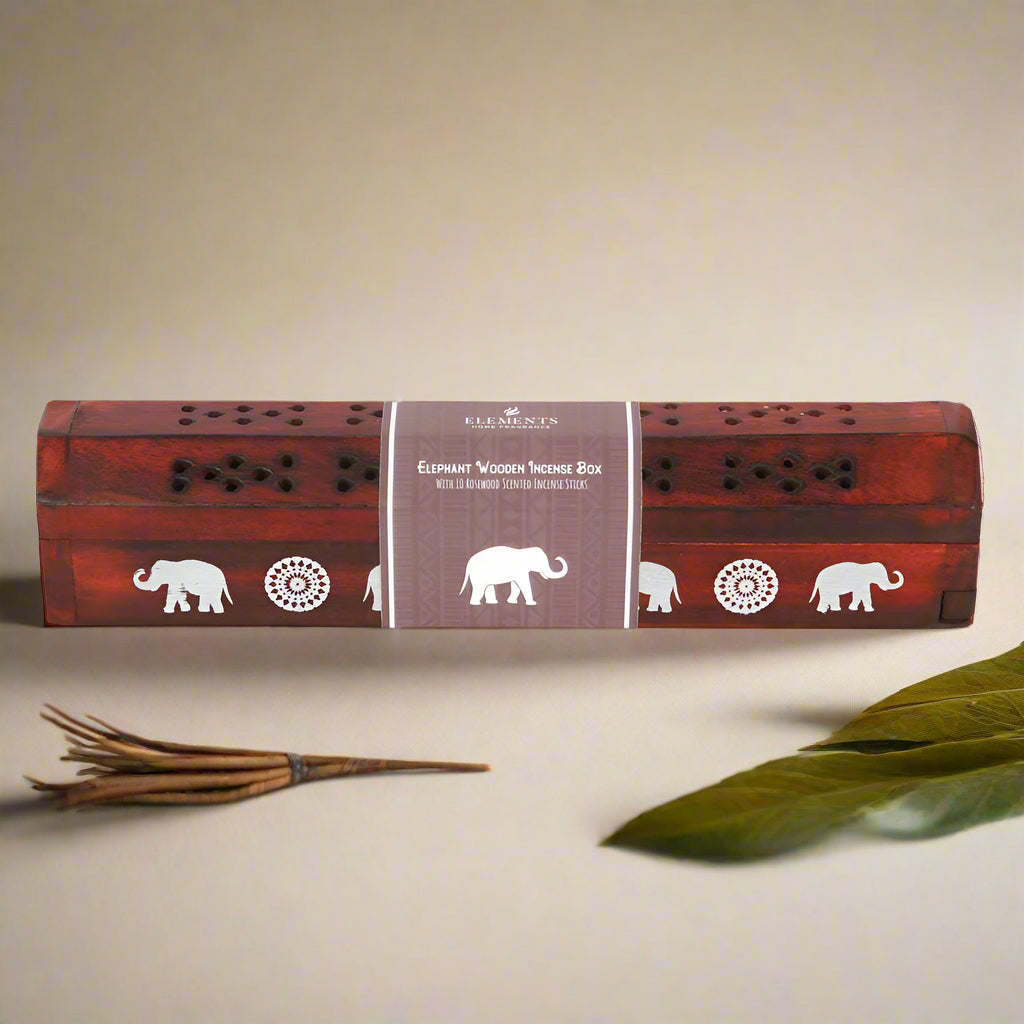 Elephant Smoke Box with Incense Gift Set