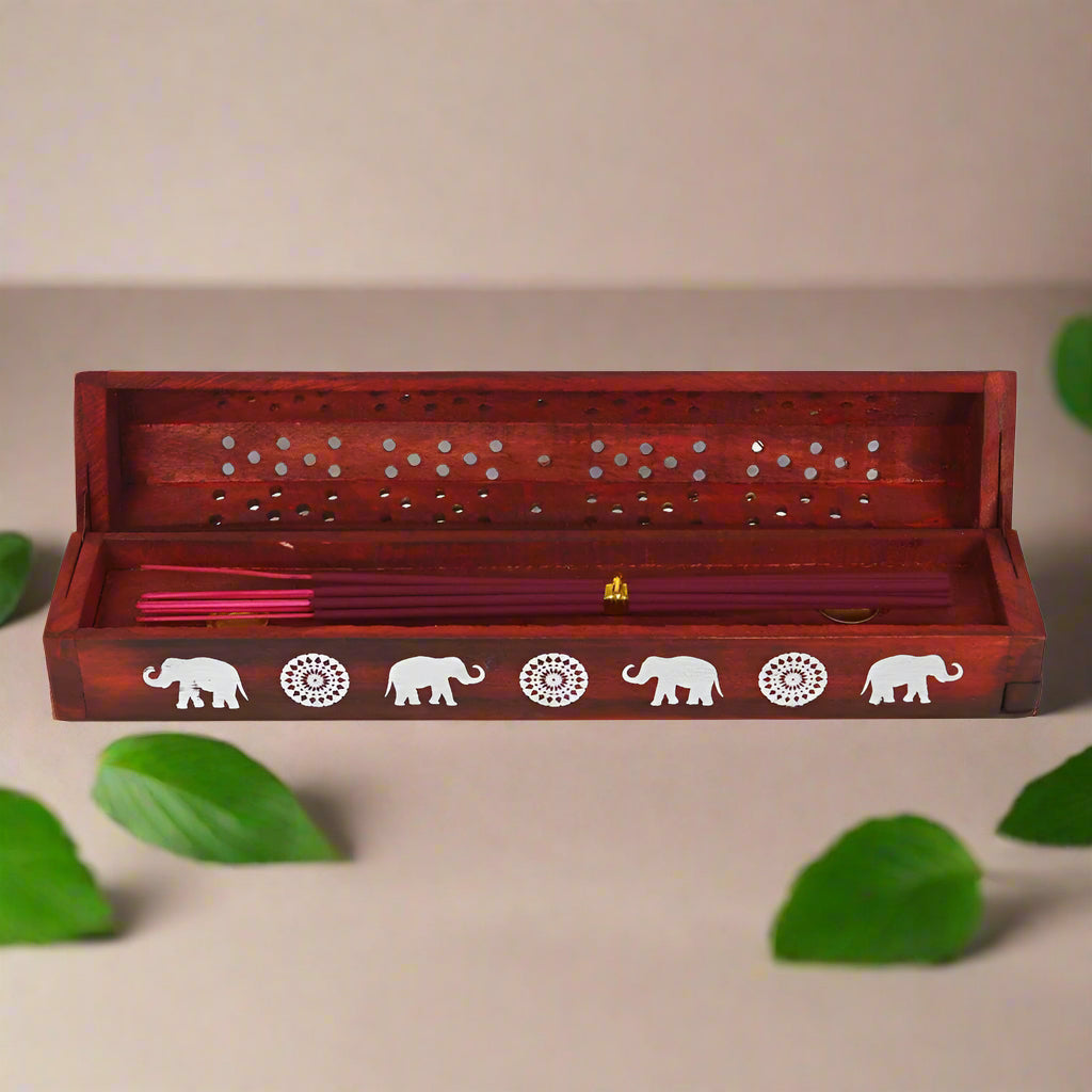 Elephant Smoke Box with Incense Gift Set