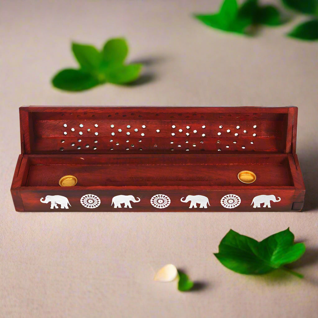 Elephant Smoke Box with Incense Gift Set
