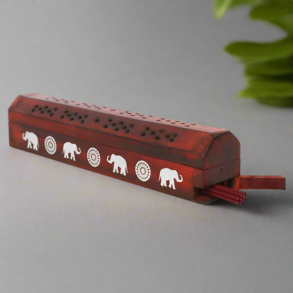 Elephant Smoke Box with Incense Gift Set
