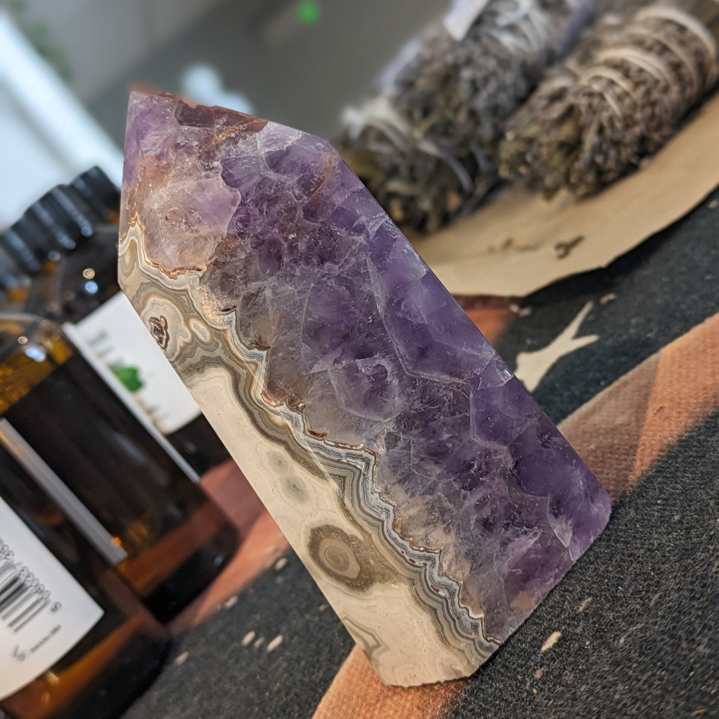 Amethyst & Crazy Lace Agate Tower (ACAT01)