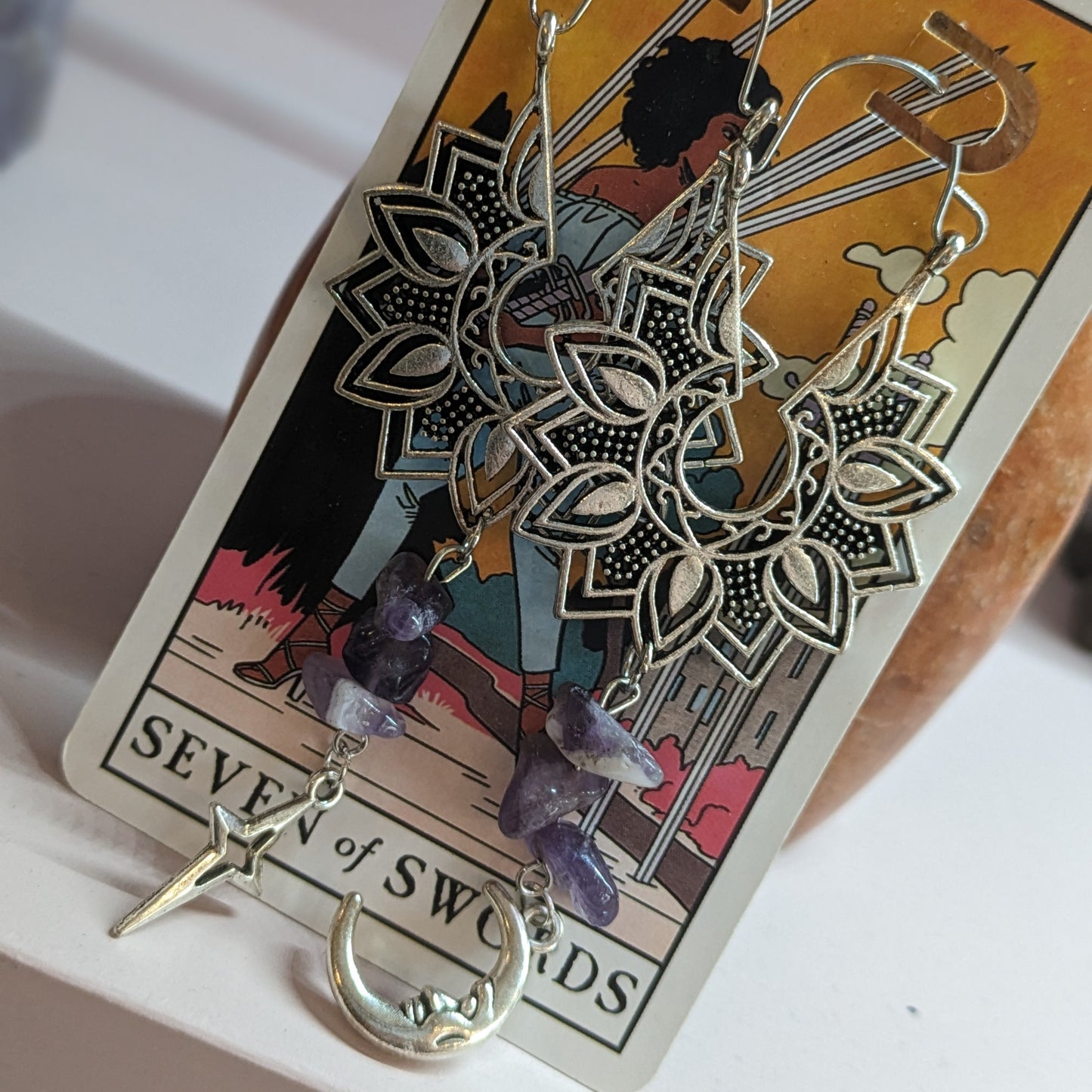 Tegan's Amethyst Chip Hoop Earrings