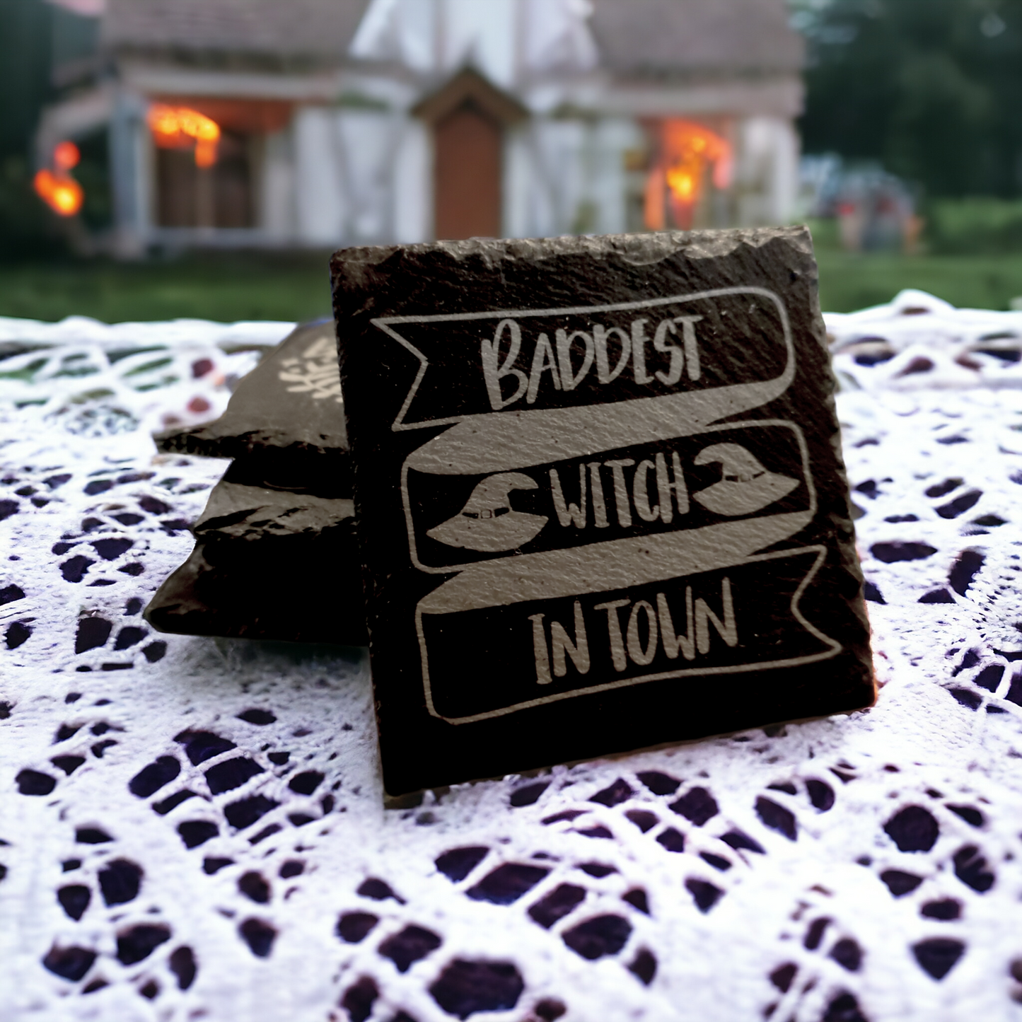 Witchy Slate Coaster by Curunír Crafts