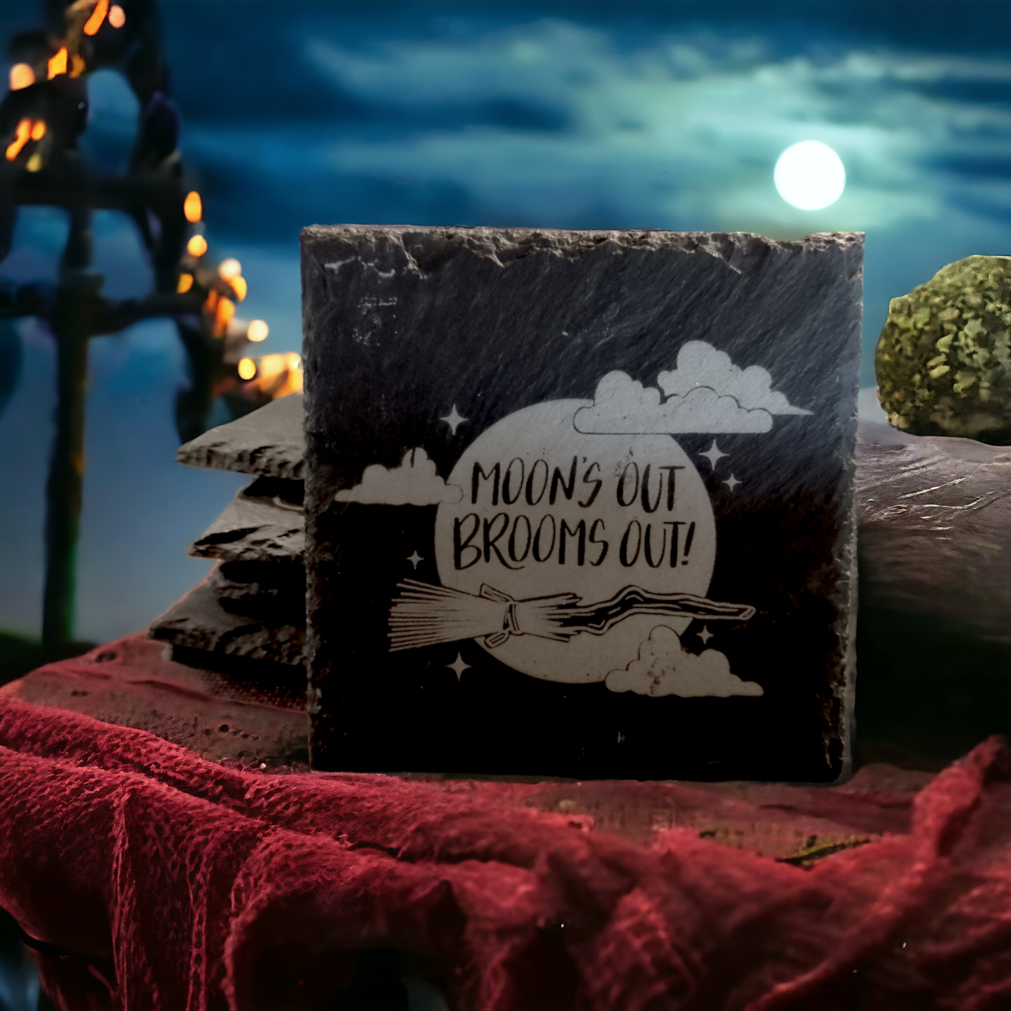 Witchy Slate Coaster by Curunír Crafts