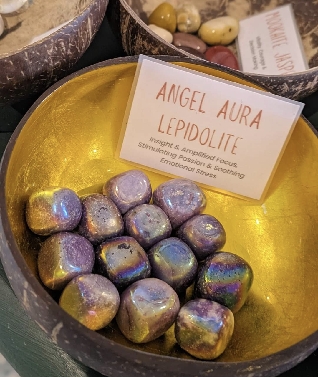 Angel Aura Lepidolite Tumble Stone