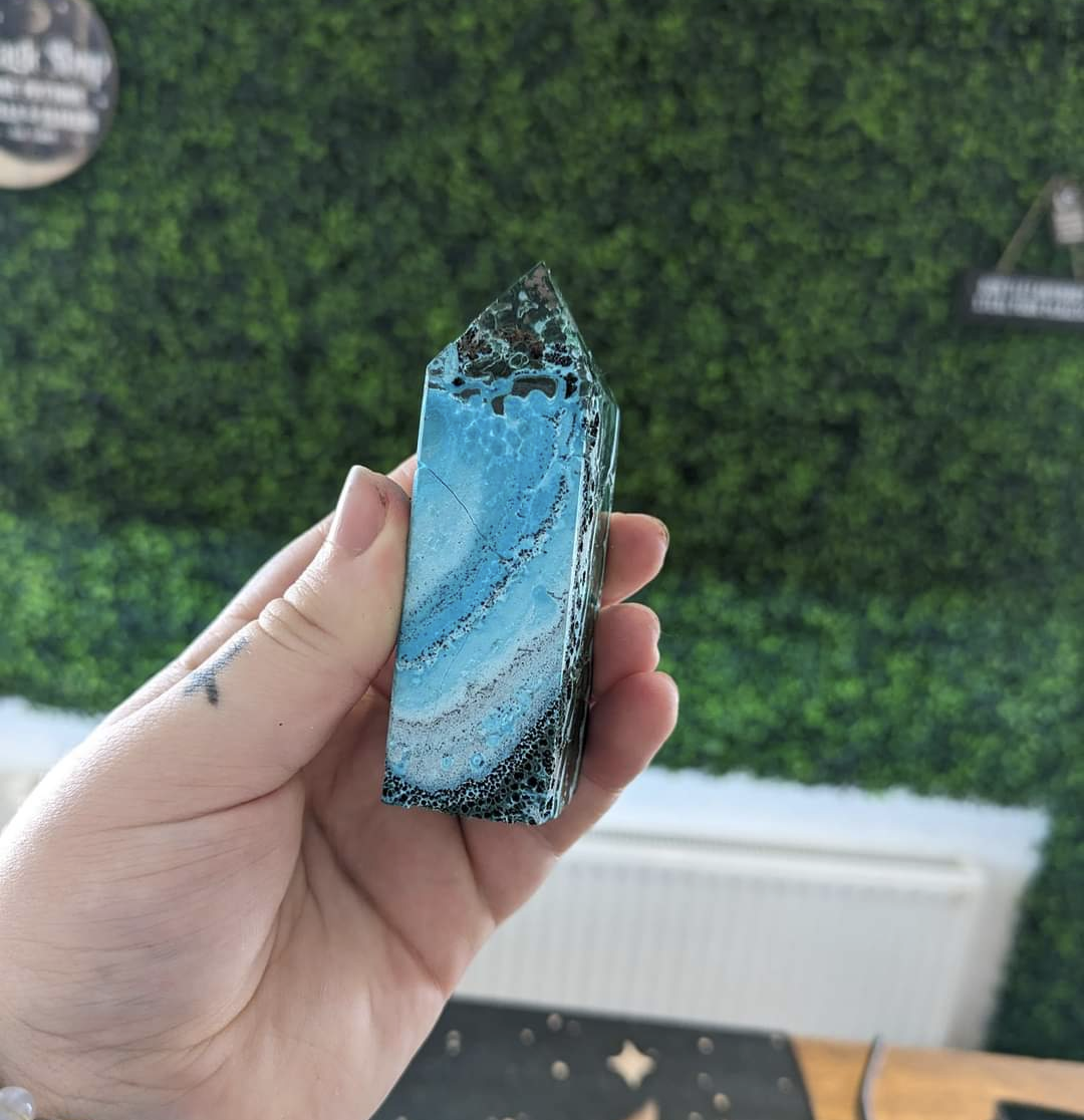 Malachite & Chrysocolla Obelisk (CMT7)