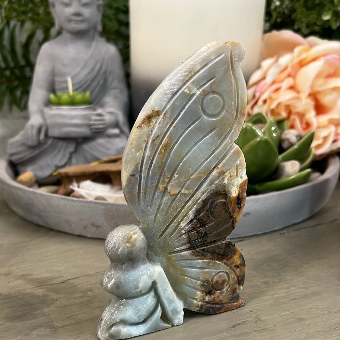 Caribbean Calcite & Aragonite Fairy Carving(CCF01)