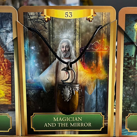 Gothic Style Moon & Half Cabachon Pendant