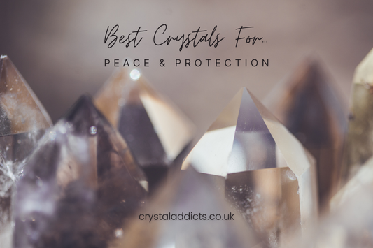 Crystals for Anxiety & Protection : Amethyst, Rose Quartz, Lapis Lazuli, Smoky Quartz, Hematite, Snowflake Obsidian, Black Tourmaline and Shungite