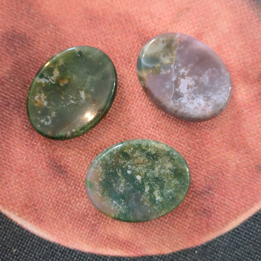 Moss Agate Worry Stone