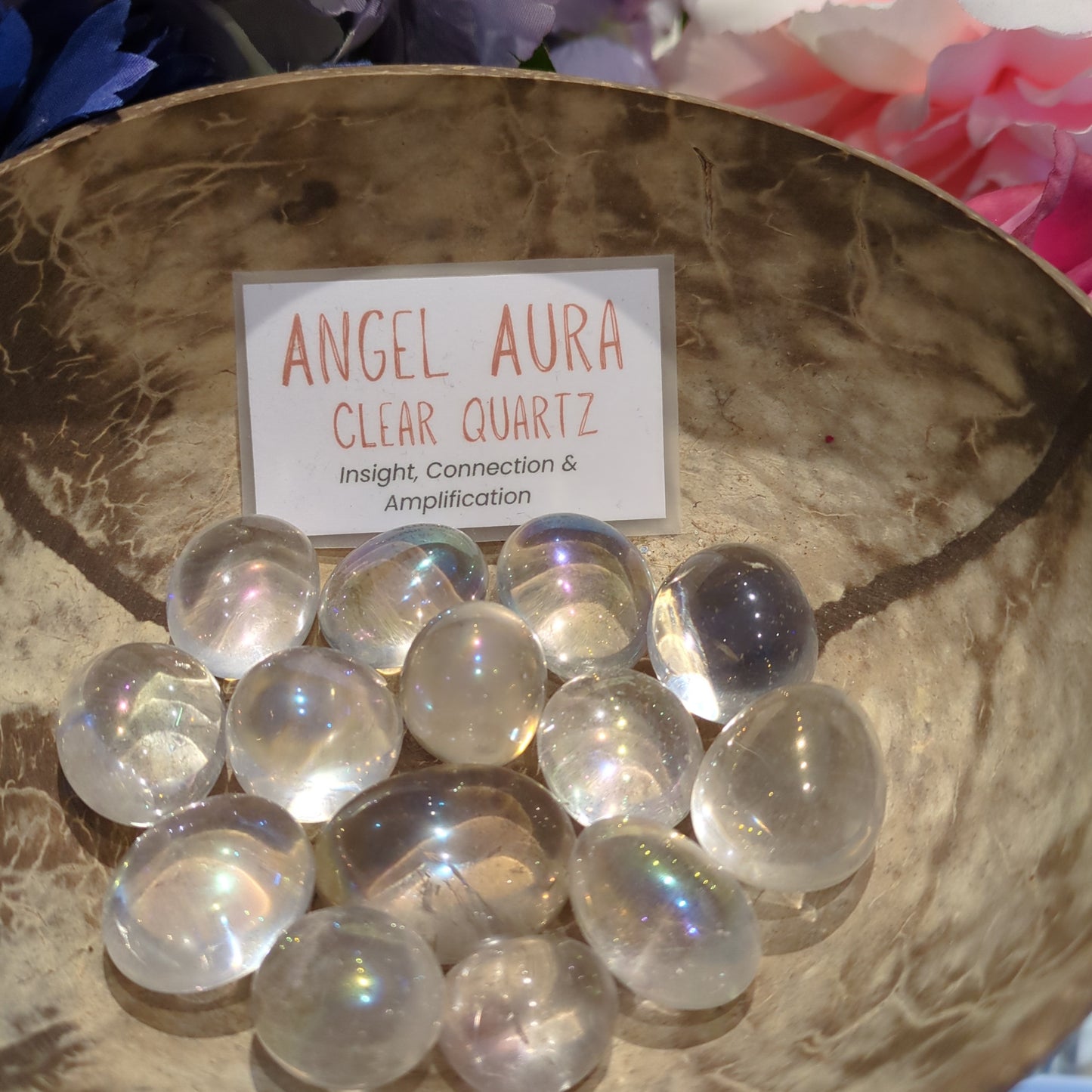 Angel Aura Clear Quartz Tumble Stone