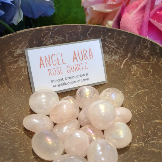 Angel Aura Rose Quartz Tumble