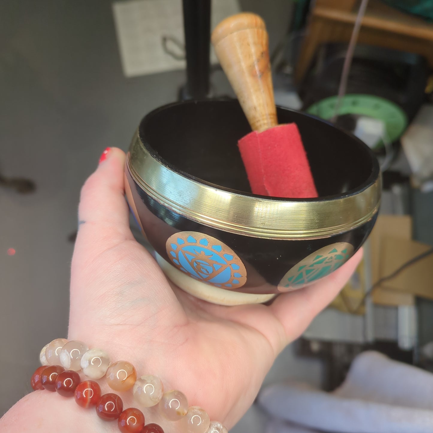 11cm Hammered Brass Chakra Singing Bowl