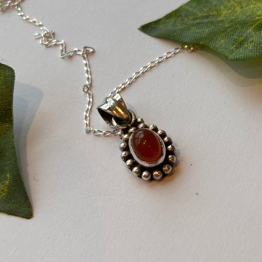 Sterling Silver Carnelian Necklace