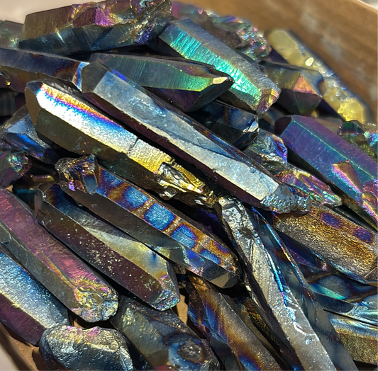 Celestial Titanium Aura Quartz Point