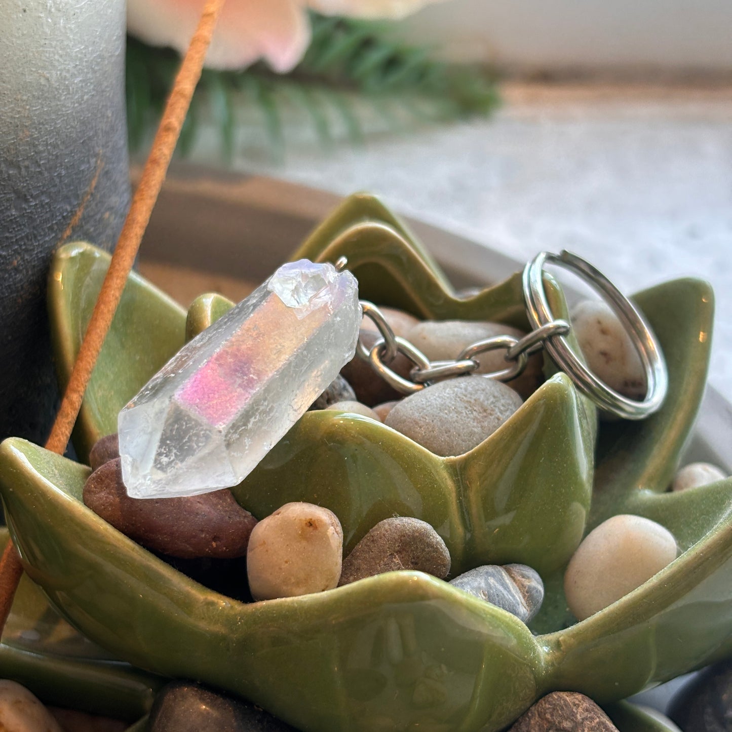 Raw Crystal Keychains