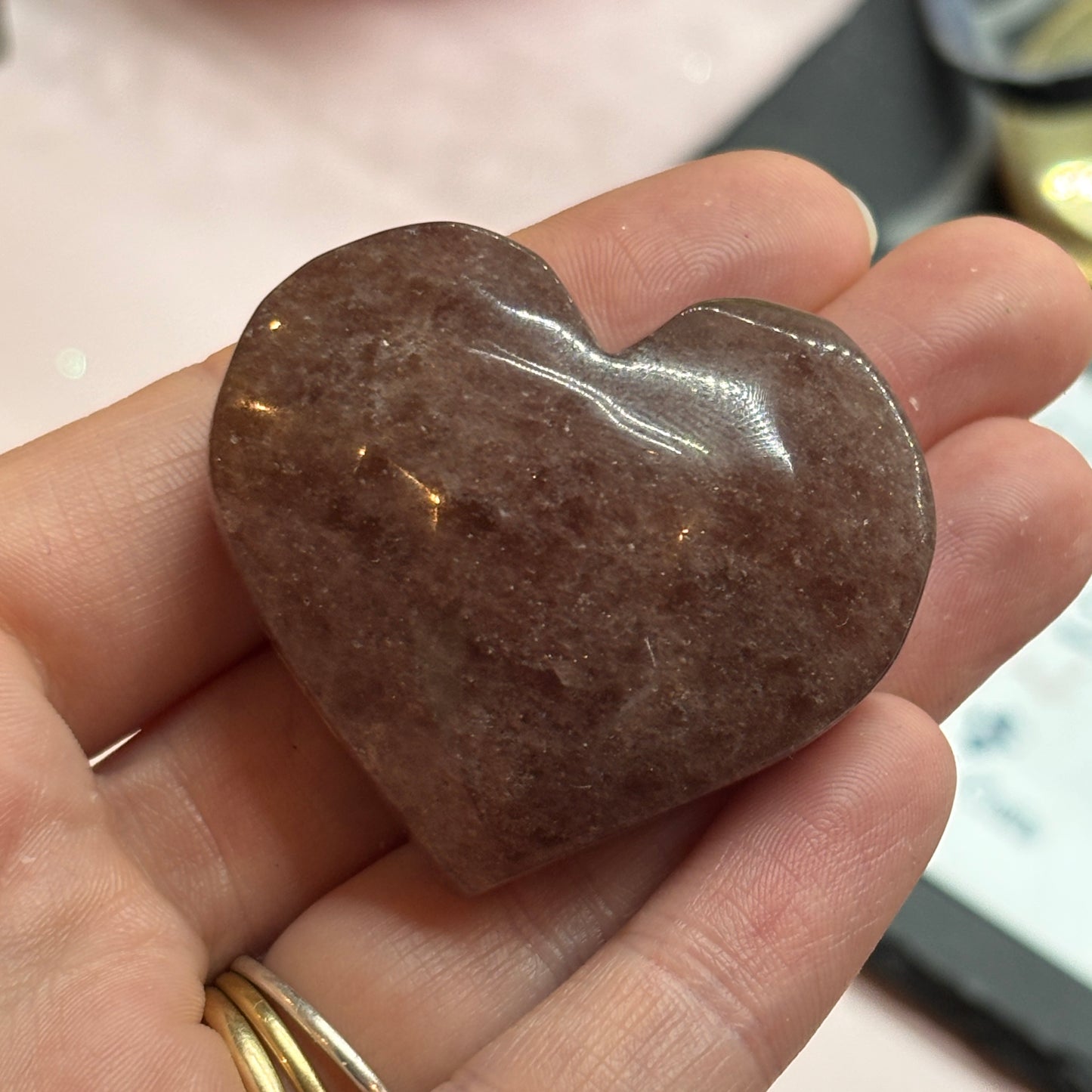 Golden Strawberry Quartz Heart (GSQ1)