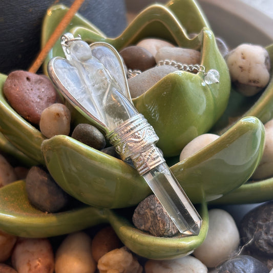 Clear Quartz Angel Pendulum