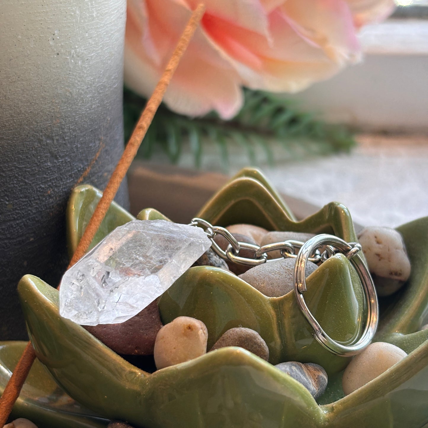 Raw Crystal Keychains