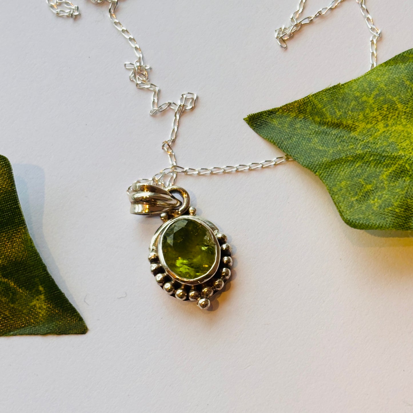 Sterling Silver Peridot Necklace