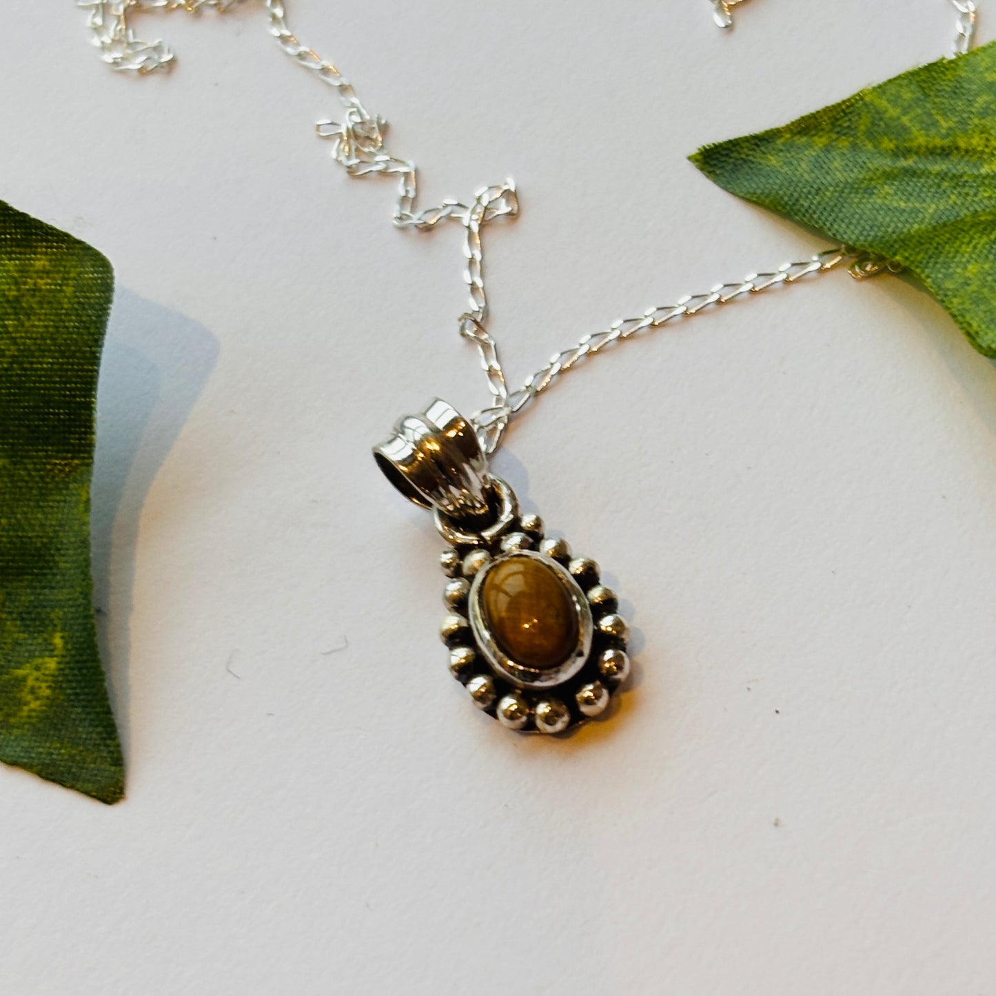 Sterling Silver Tiger Eye Necklace