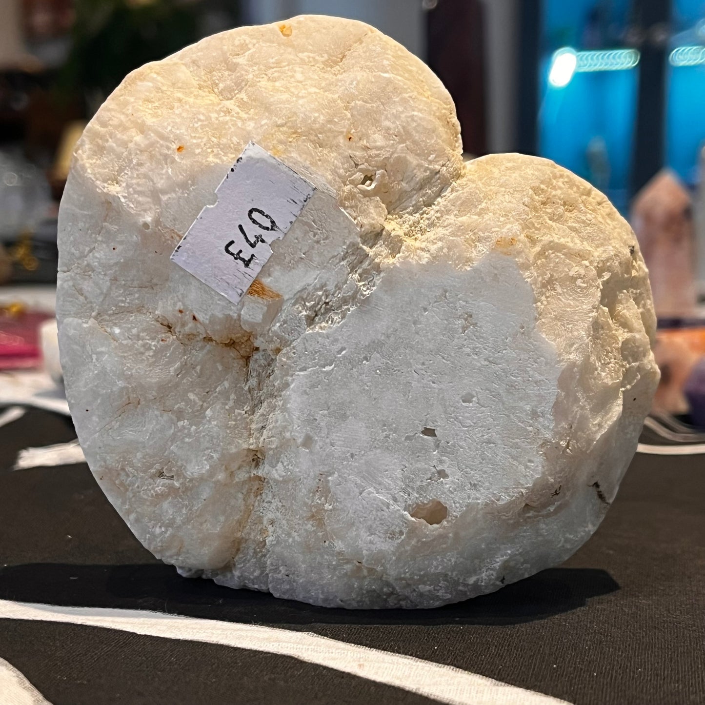 Druzy White Quartz Geode Heart (WQH03)