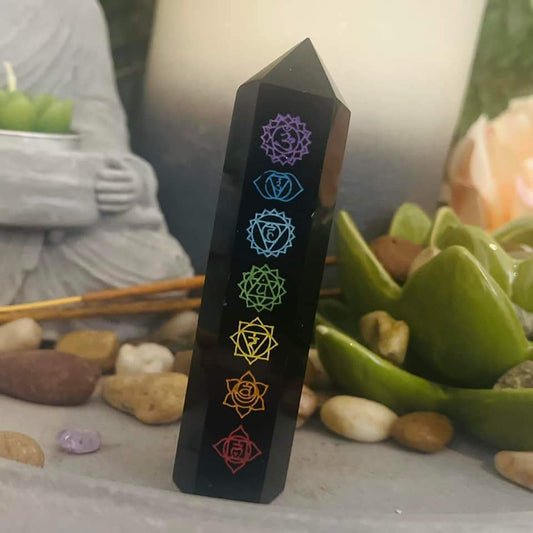 Black Obsidian Chakra Tower (BOT05)