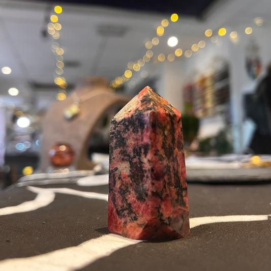 Rhodonite in Quartz Obelisk (RO1)