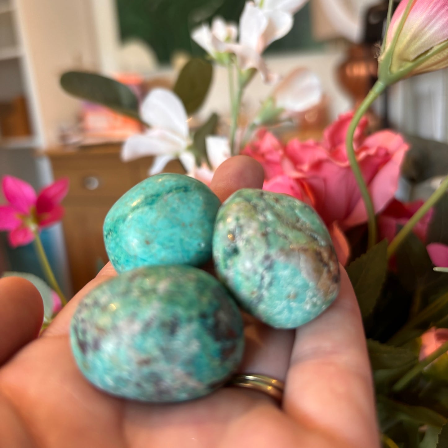 Chrysocolla Palm Stones