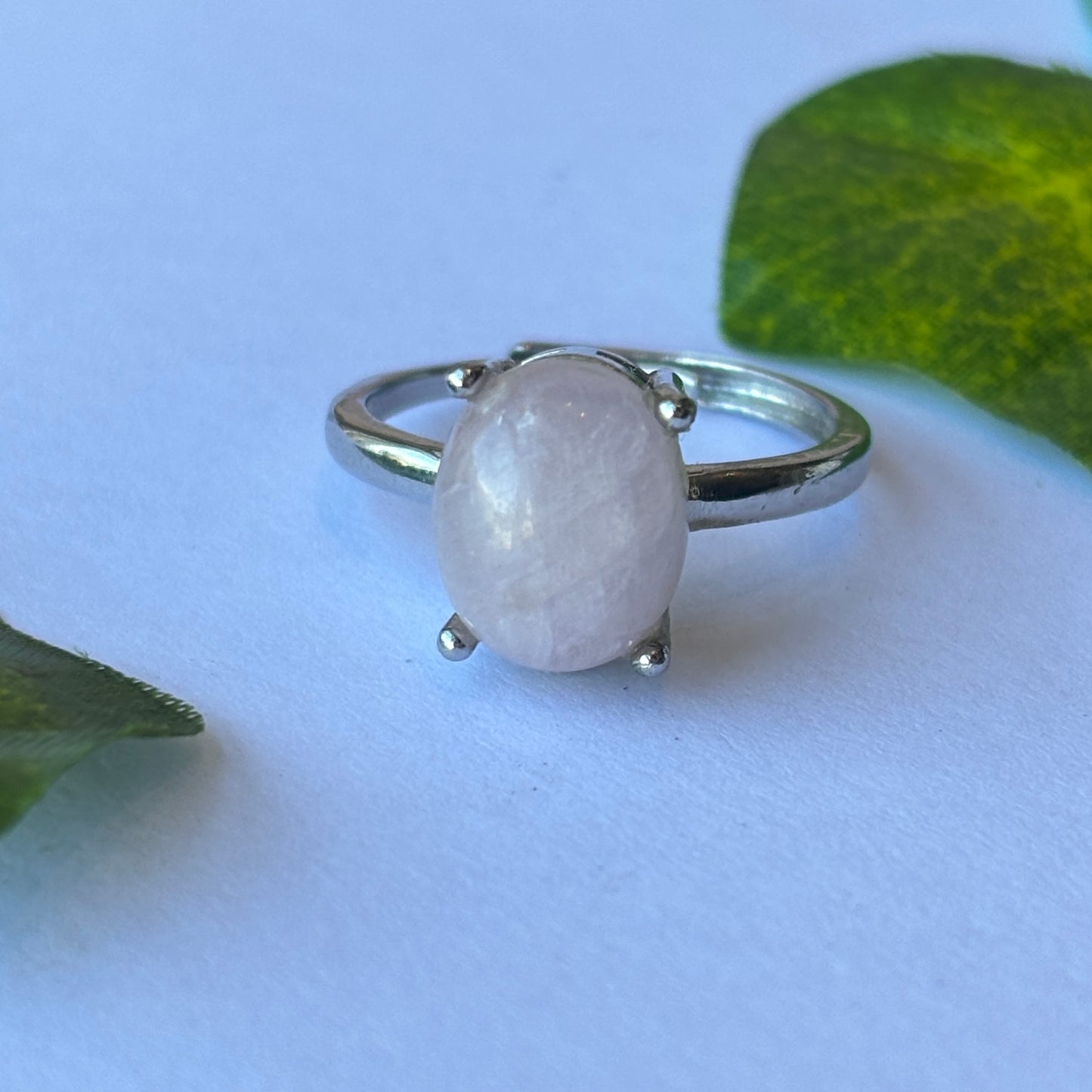 Star Rose Quartz Adjustable Ring