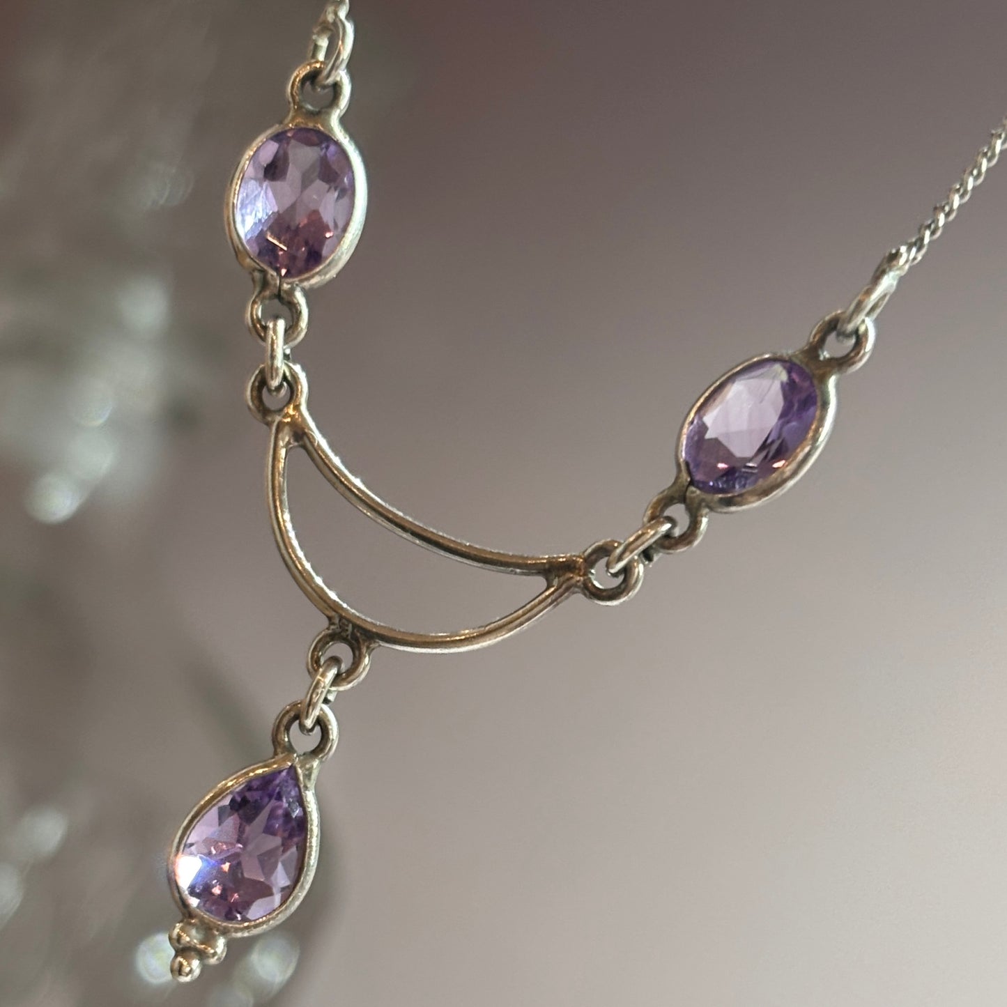 Tegan's Sterling Silver Amethyst Moon Necklace