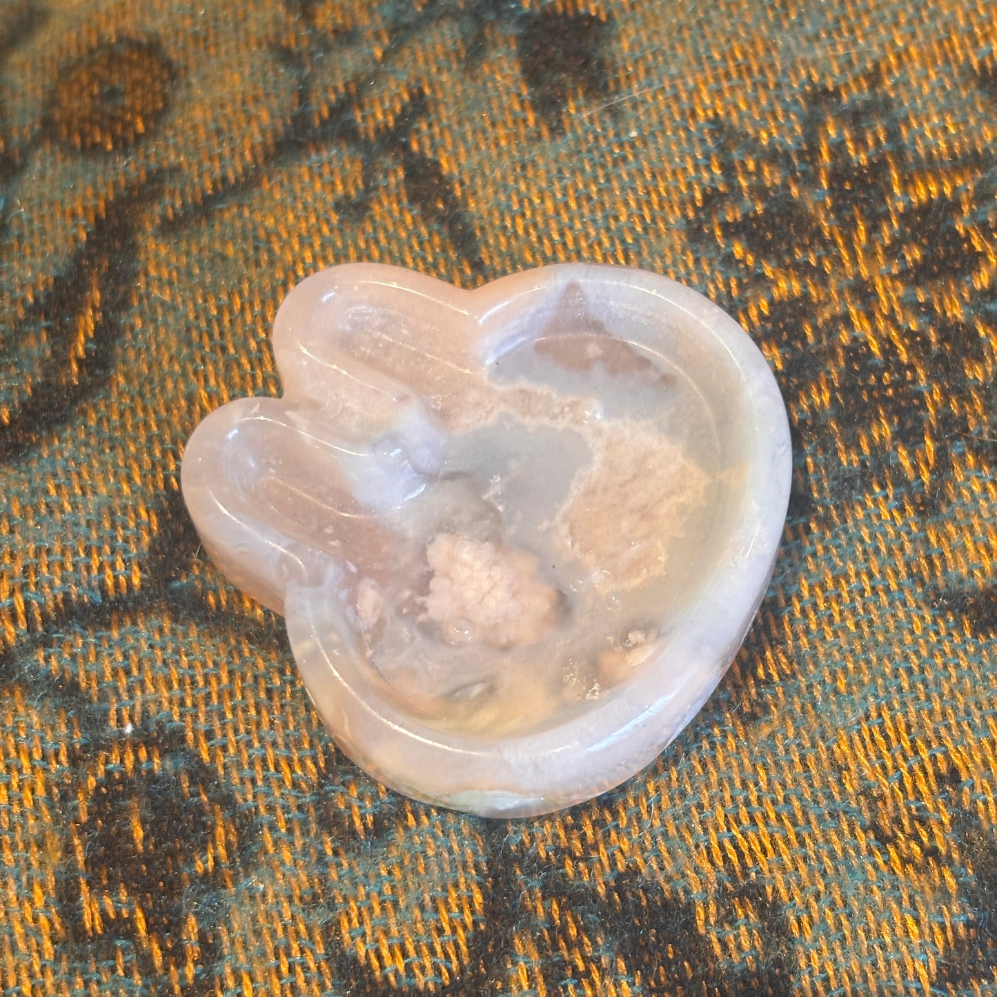 Cherry Blossom Agate Bunny Trinket Dish